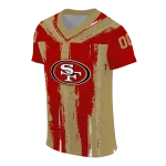 custom san francisco 49ers striped texture red jersey best selling