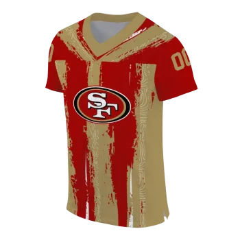 custom san francisco 49ers striped texture red jersey fashion forward