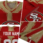 custom san francisco 49ers striped texture red jersey best selling
