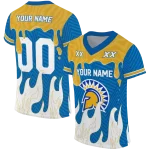 custom san jose state spartans dripping flames blue white jersey best selling