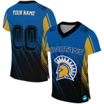 custom san jose state spartans halftone flow blue black jersey best selling
