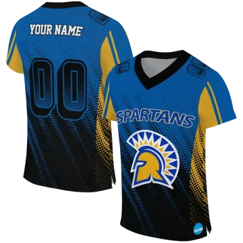 custom san jose state spartans halftone flow blue black jersey best selling