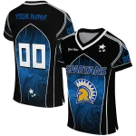 custom san jose state spartans halftone slant blue black jersey best selling