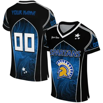 custom san jose state spartans halftone slant blue black jersey best selling