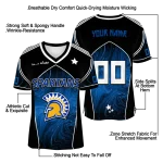 custom san jose state spartans halftone slant blue black jersey best selling