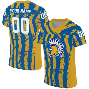 custom san jose state spartans stripe splatter blue jersey best selling