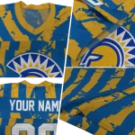 custom san jose state spartans stripe splatter blue jersey best selling