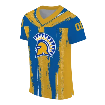 custom san jose state spartans striped texture blue jersey fashion forward