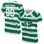 custom saskatchewan roughriders art stripe green jersey best selling