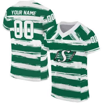 custom saskatchewan roughriders art stripe green jersey best selling