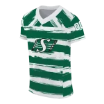 custom saskatchewan roughriders art stripe green jersey best selling