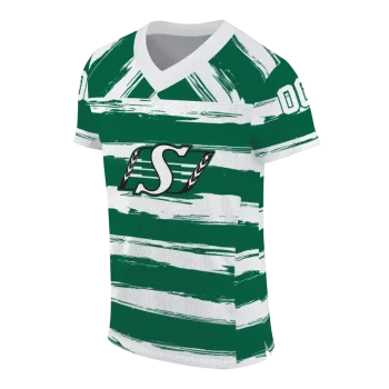 custom saskatchewan roughriders art stripe green jersey fashion forward