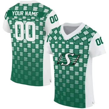 custom saskatchewan roughriders stacked rectangle green jersey best selling
