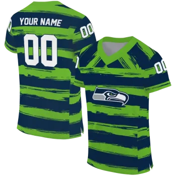 custom seattle seahawks art stripe blue jersey best selling