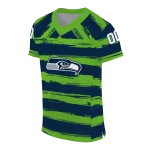 custom seattle seahawks art stripe blue jersey best selling