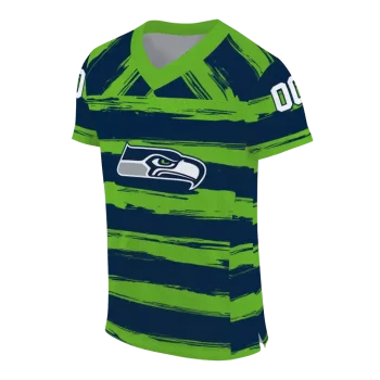 custom seattle seahawks art stripe blue jersey fashion forward