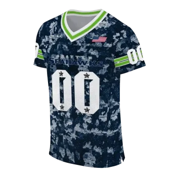 custom seattle seahawks camouflage abstract blue jersey fashion forward