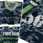 custom seattle seahawks camouflage abstract blue jersey best selling