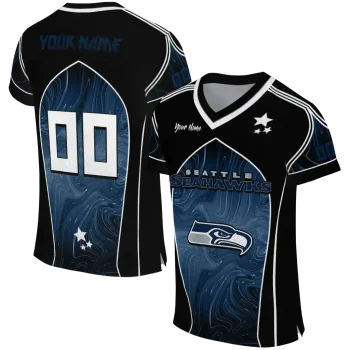 custom seattle seahawks halftone slant blue black jersey best selling
