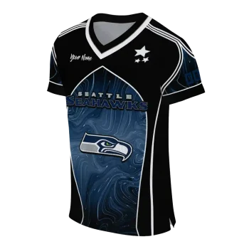 custom seattle seahawks halftone slant blue black jersey fashion forward