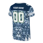 custom seattle seahawks mirrored pattern blue jersey best selling