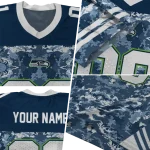 custom seattle seahawks mirrored pattern blue jersey best selling