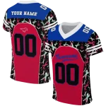 custom smu mustangs brushstroke xs red black jersey best selling