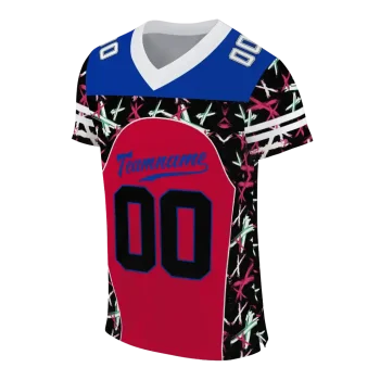 custom smu mustangs brushstroke xs red black jersey fashion forward