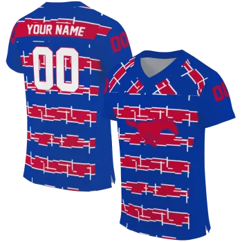 custom smu mustangs layered grids blue jersey best selling