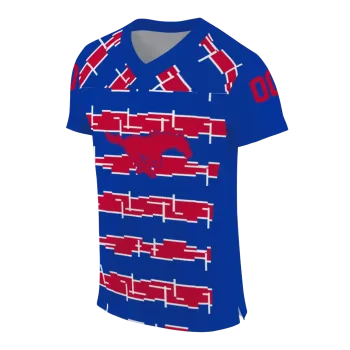 custom smu mustangs layered grids blue jersey fashion forward