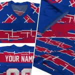 custom smu mustangs layered grids blue jersey best selling