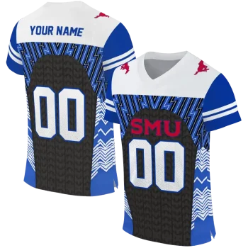custom smu mustangs tire arrows blue black white jersey best selling