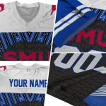 custom smu mustangs tire arrows blue black white jersey best selling