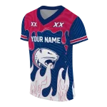 custom south alabama jaguars dripping flames blue white jersey best selling