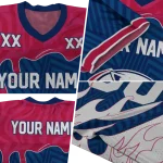 custom south alabama jaguars dripping flames blue white jersey best selling