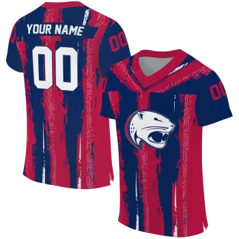 custom south alabama jaguars striped texture blue jersey best selling