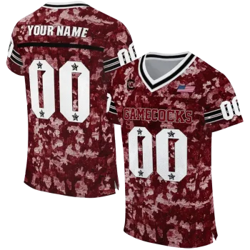 custom south carolina gamecocks camouflage abstract garnet jersey best selling