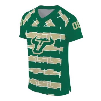 custom south florida bulls layered grids green jersey fashion forward