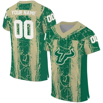 custom south florida bulls rugged stripes green jersey best selling