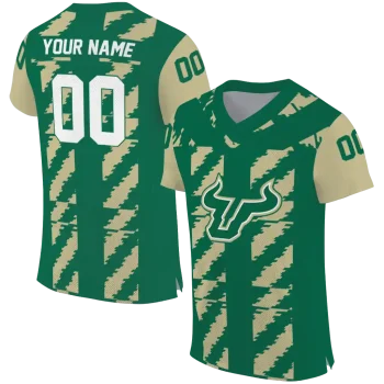 custom south florida bulls stripe block green jersey best selling