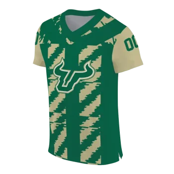 custom south florida bulls stripe block green jersey fashion forward