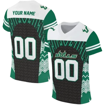 custom south florida bulls tire arrows green black white jersey best selling
