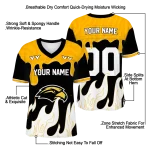 custom southern miss golden eagles dripping flames black white jersey best selling