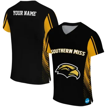 custom southern miss golden eagles halftone flow black jersey best selling