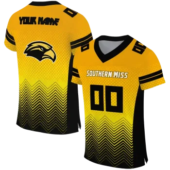 custom southern miss golden eagles halftone sweep gold black jersey best selling