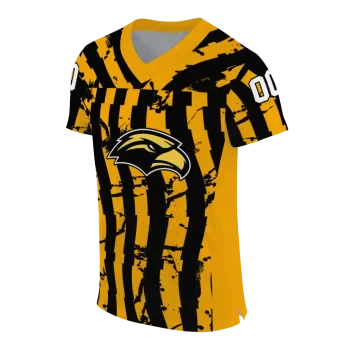 custom southern miss golden eagles stripe splatter black jersey fashion forward