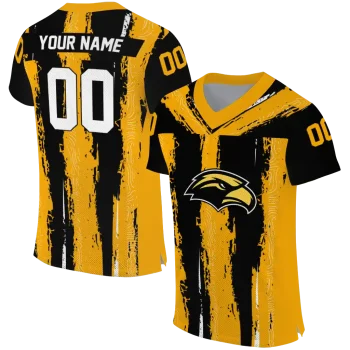custom southern miss golden eagles striped texture black jersey best selling