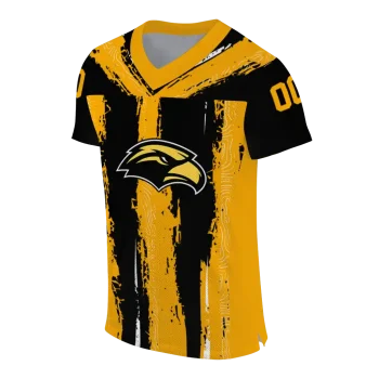 custom southern miss golden eagles striped texture black jersey fashion forward