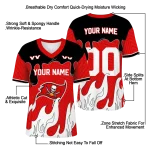 custom tampa bay buccaneers dripping flames red white jersey best selling