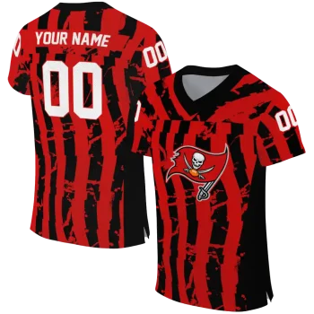 custom tampa bay buccaneers stripe splatter red jersey best selling